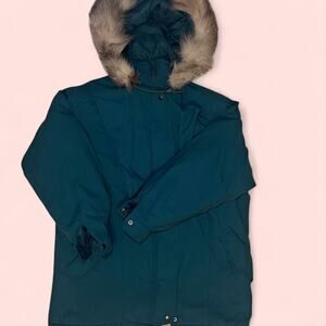 Teal green puffer jacket